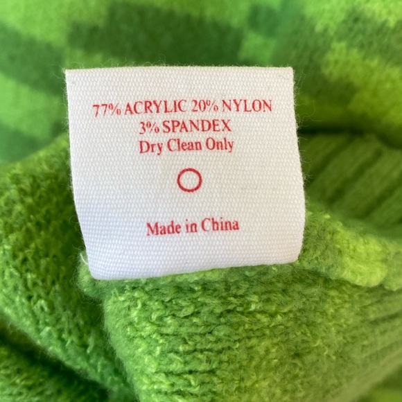 Lisa Says Gah Stripped Green Fun Scoop Neck Sweater Size M - Picture 7 of 7